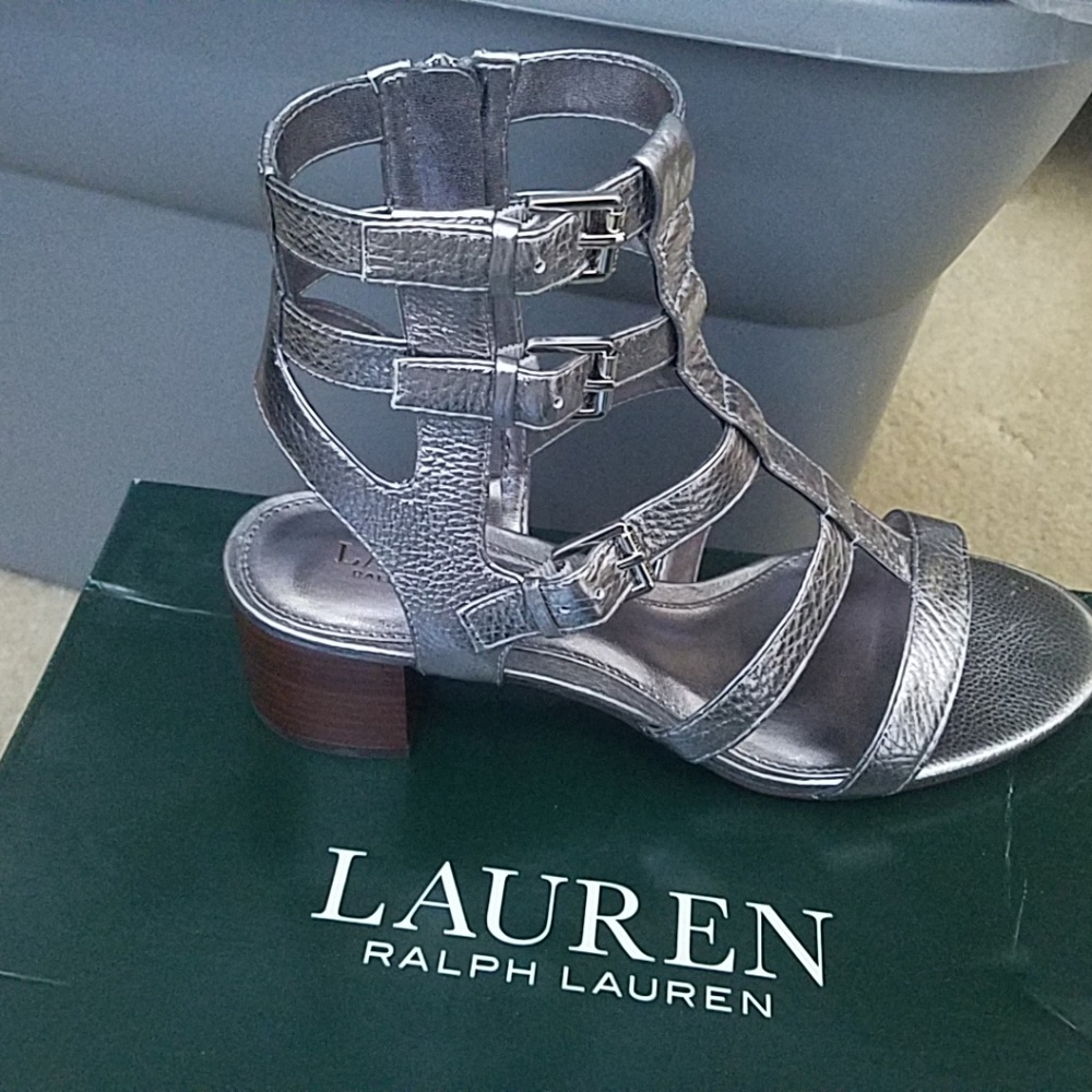 Ralph Lauren Silver Metallic Sandals
